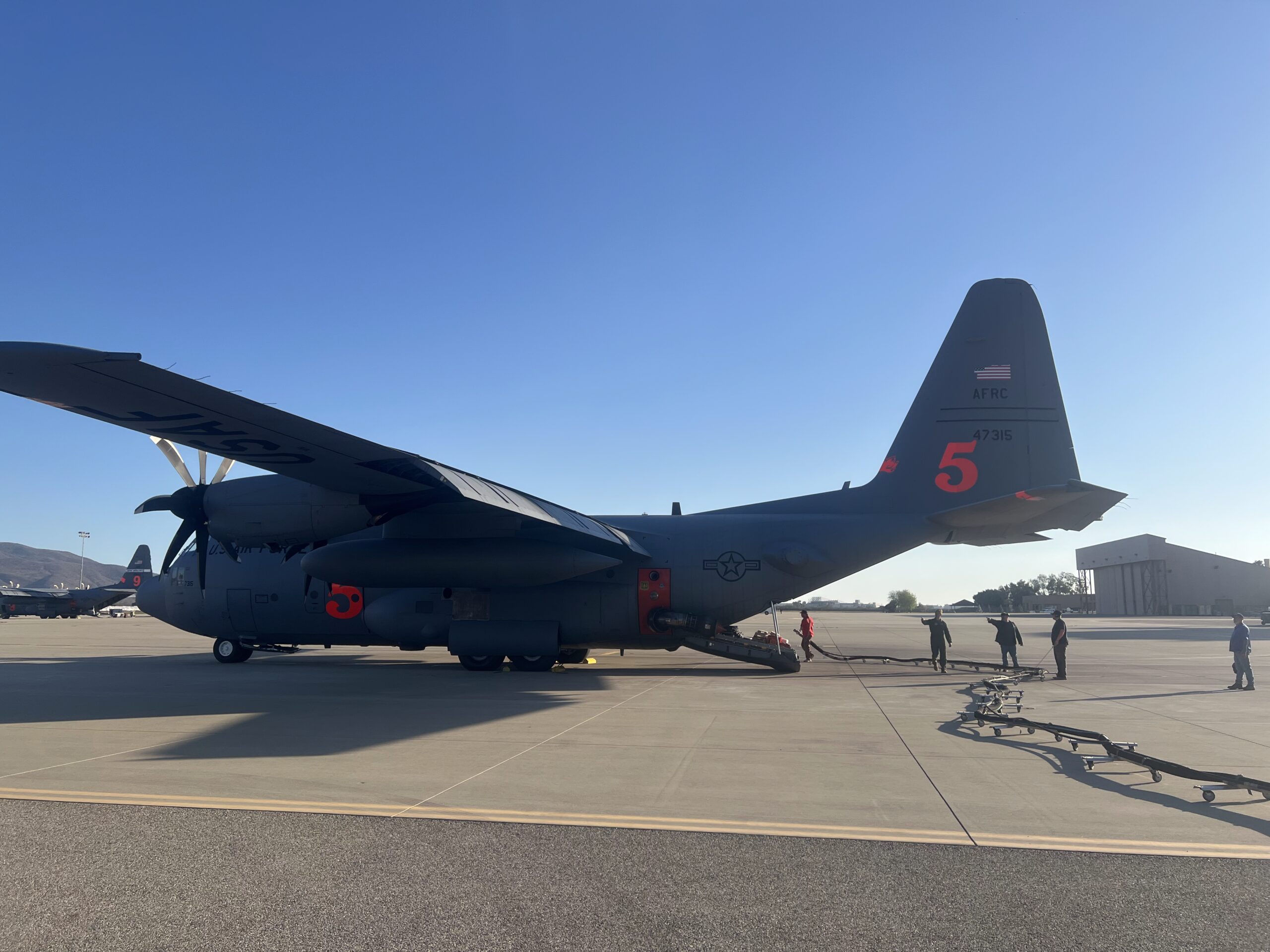 Inside the cockpit: National Guard air tanker attacks Hughes Fire with MAFFS